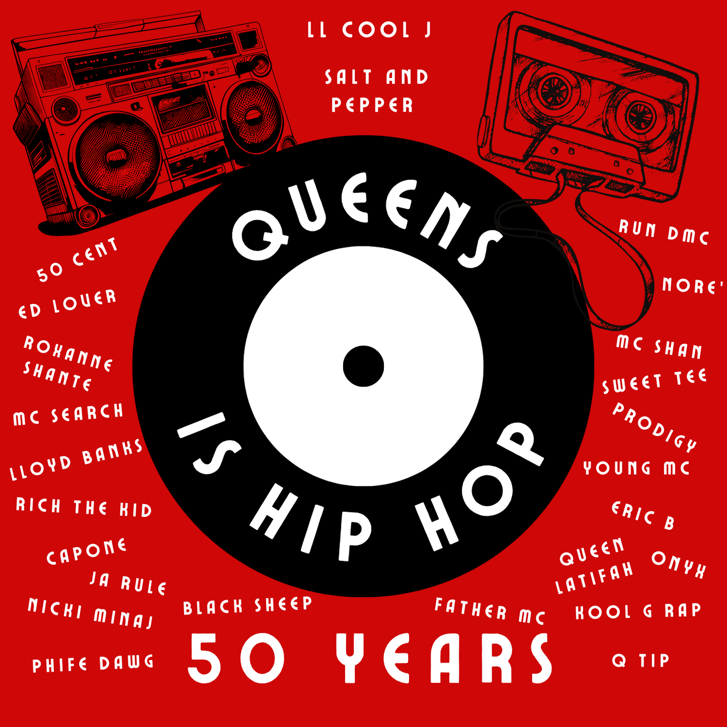 Queens Hip hop  50th Year classic tee