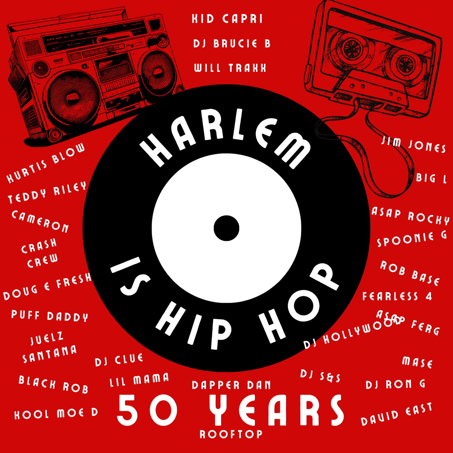 Harlem Hip Hop  50th Year Unisex Lightweight Hoodie